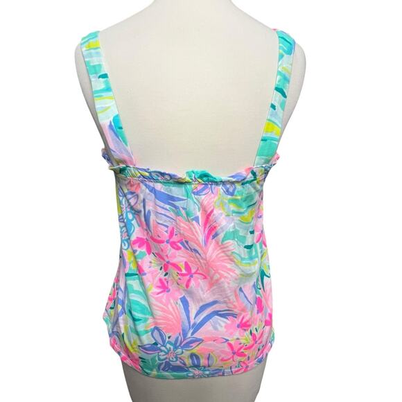 Lilly Pulitzer Jia Tank Top XS Pink It was All A Dream Floral Preppy Resort - Picture 3 of 14